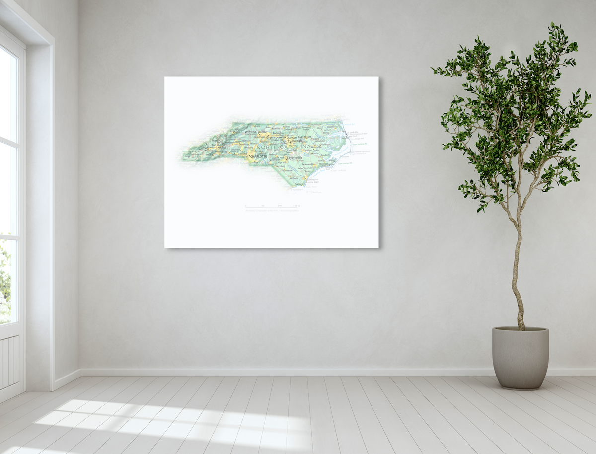 North Carolina - Geographic Illustration