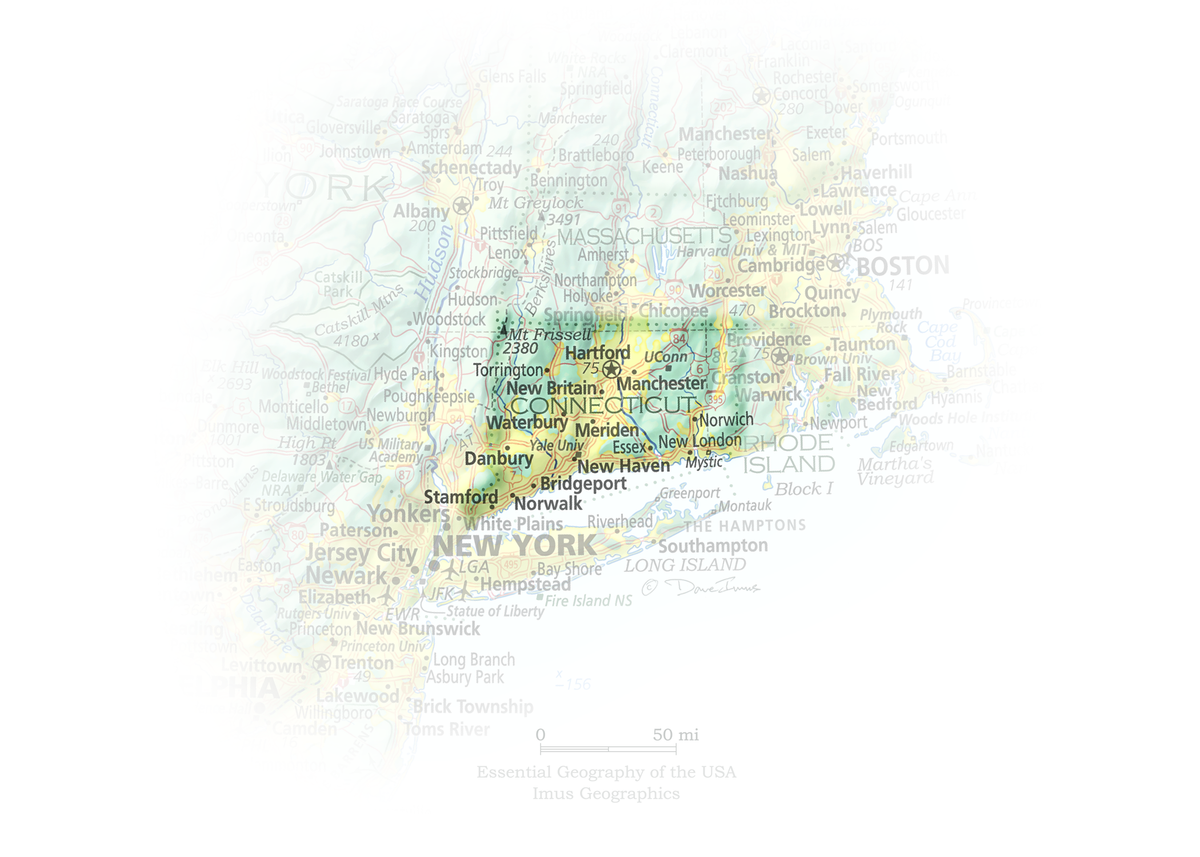 Connecticut - Geographic Illustration