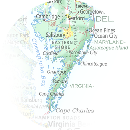 Delaware and the Delmarva Peninsula - Geographic Illustration