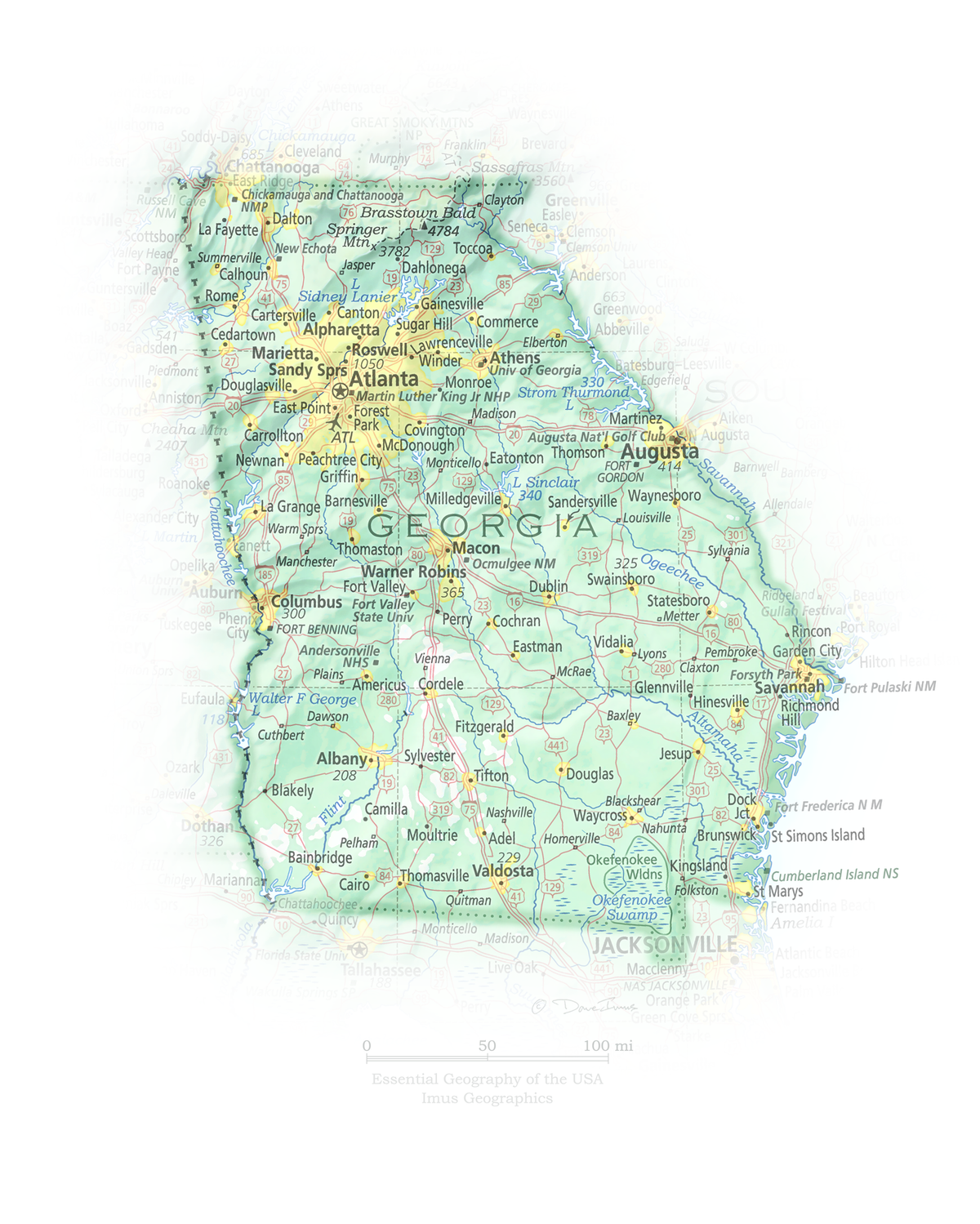 Georgia - Geographic Illustration