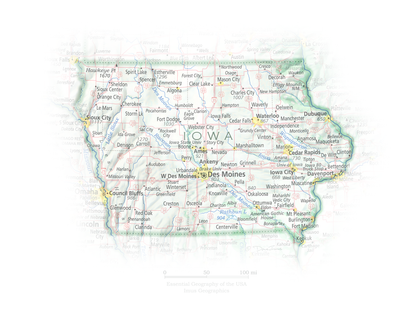 Iowa - Geographic Illustration