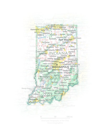 Indiana - Geographic Illustration