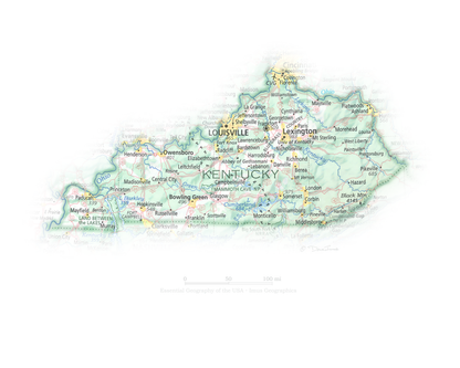 Kentucky - Geographic Illustration