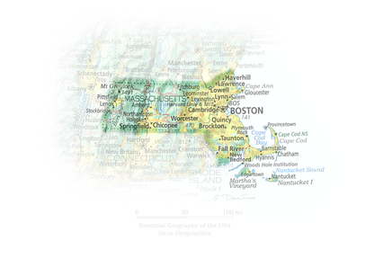 Massachusetts - Geographic Illustration
