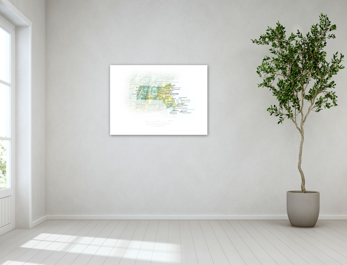Massachusetts - Geographic Illustration