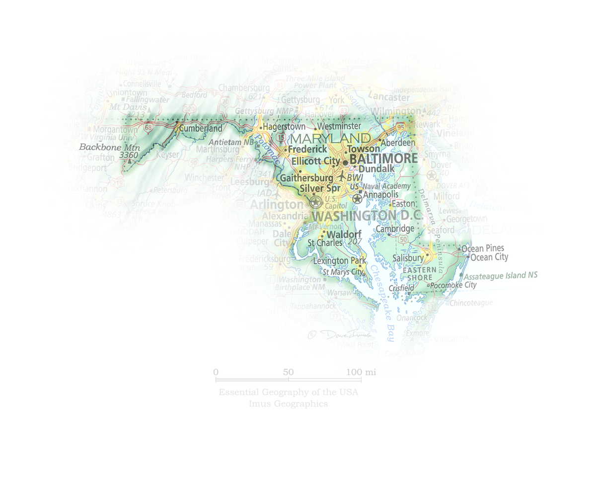 Maryland - Geographic Illustration