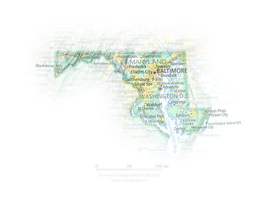 Maryland - Geographic Illustration