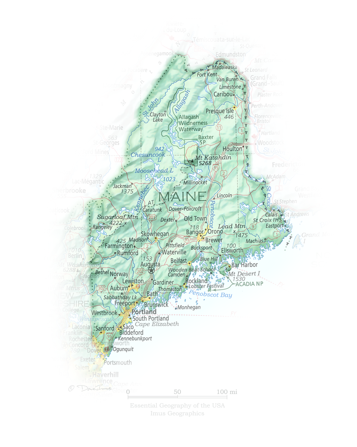 Maine - Geographic Illustration