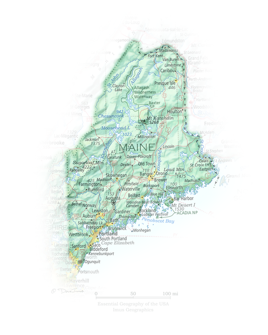 Maine - Geographic Illustration