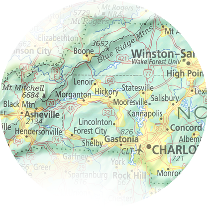 North Carolina - Geographic Illustration