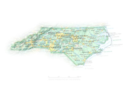 North Carolina - Geographic Illustration
