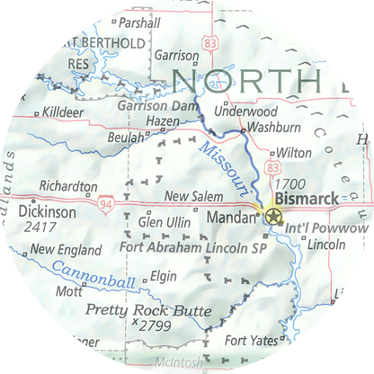 North Dakota - Geographic Illustration