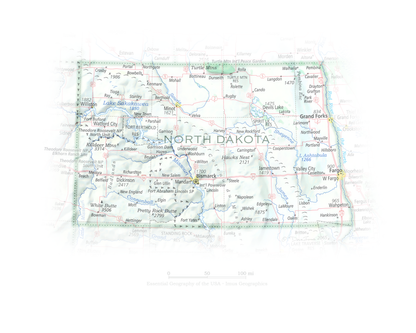 North Dakota - Geographic Illustration