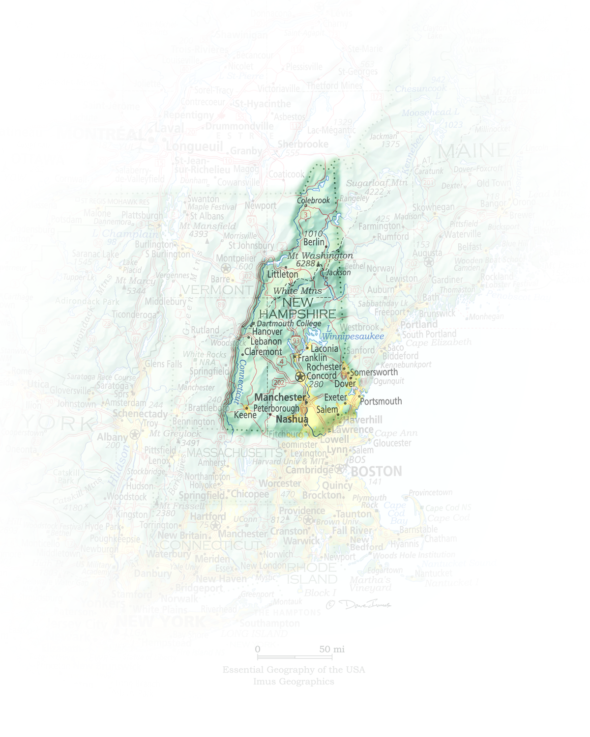 New Hampshire - Geographic Illustration