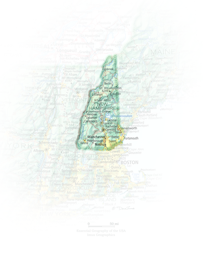 New Hampshire - Geographic Illustration