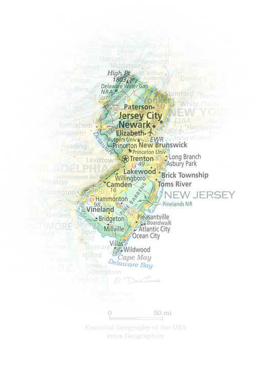 New Jersey - Geographic Illustration