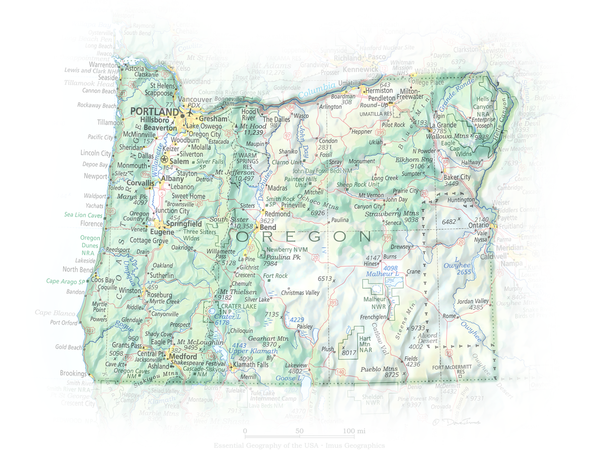 Oregon - Geographic Illustration