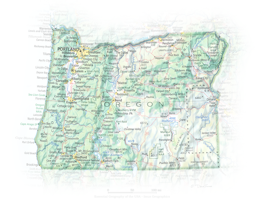 Oregon - Geographic Illustration