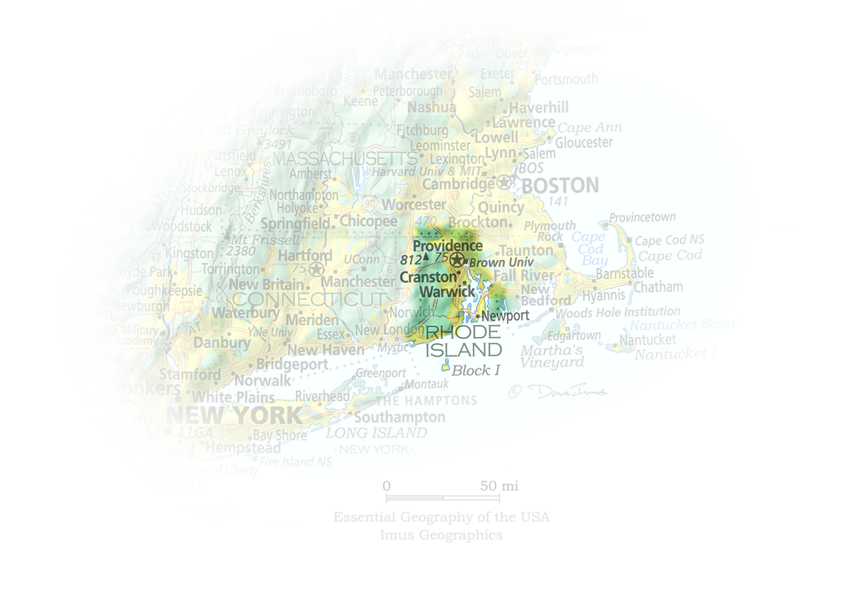 Rhode Island - Geographic Illustration