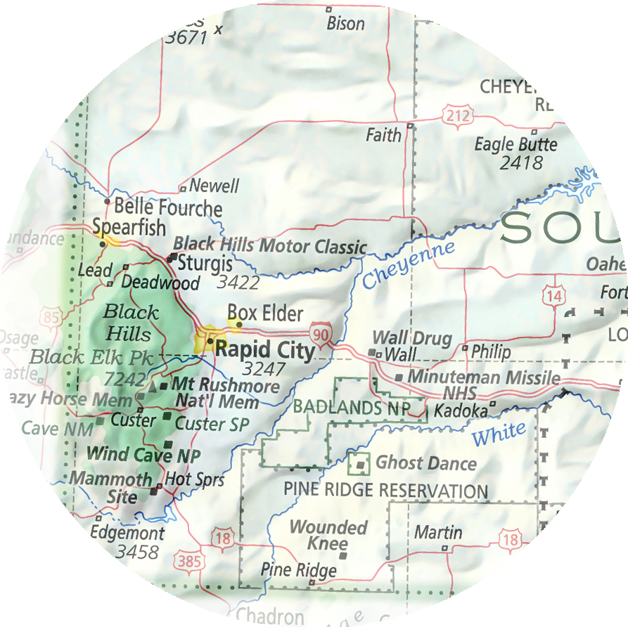 South Dakota - Geographic Illustration