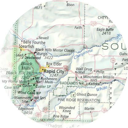 South Dakota - Geographic Illustration