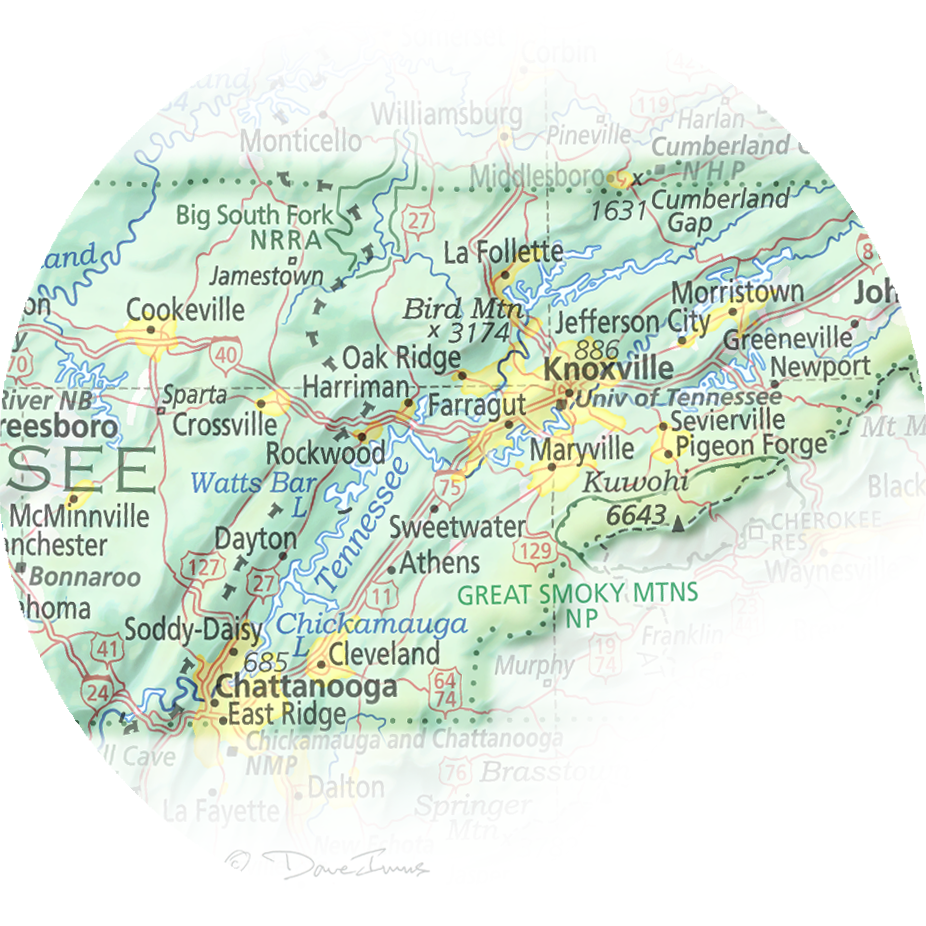 Tennessee - Geographic Illustration