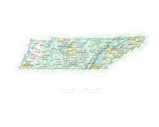 Tennessee - Geographic Illustration