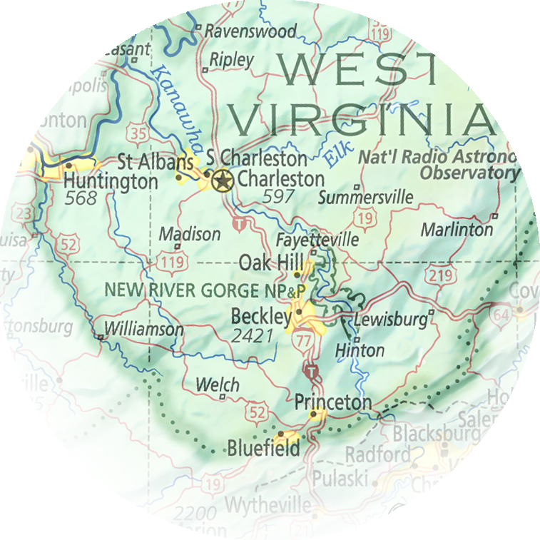 West Virginia - Geographic Illustration